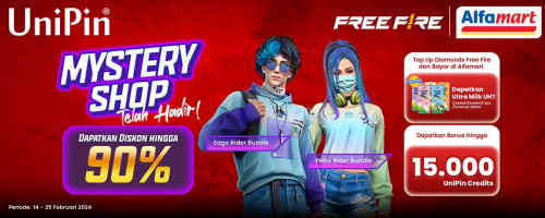 Top Up Diamonds FF di UniPin dan Bayar di Alfamart, Gratis Ultra Milk UHT + Bonus UniPin Credits hingga 15,000